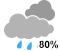 A few showers (80%)